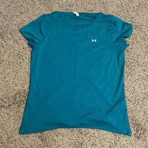 Teal Under Armour womens heat gear T-Shirt